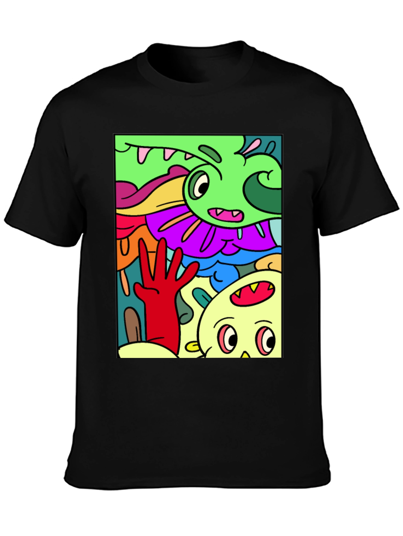 Cartoon Doodle Graphic T-Shirt - Quirky Streetwear