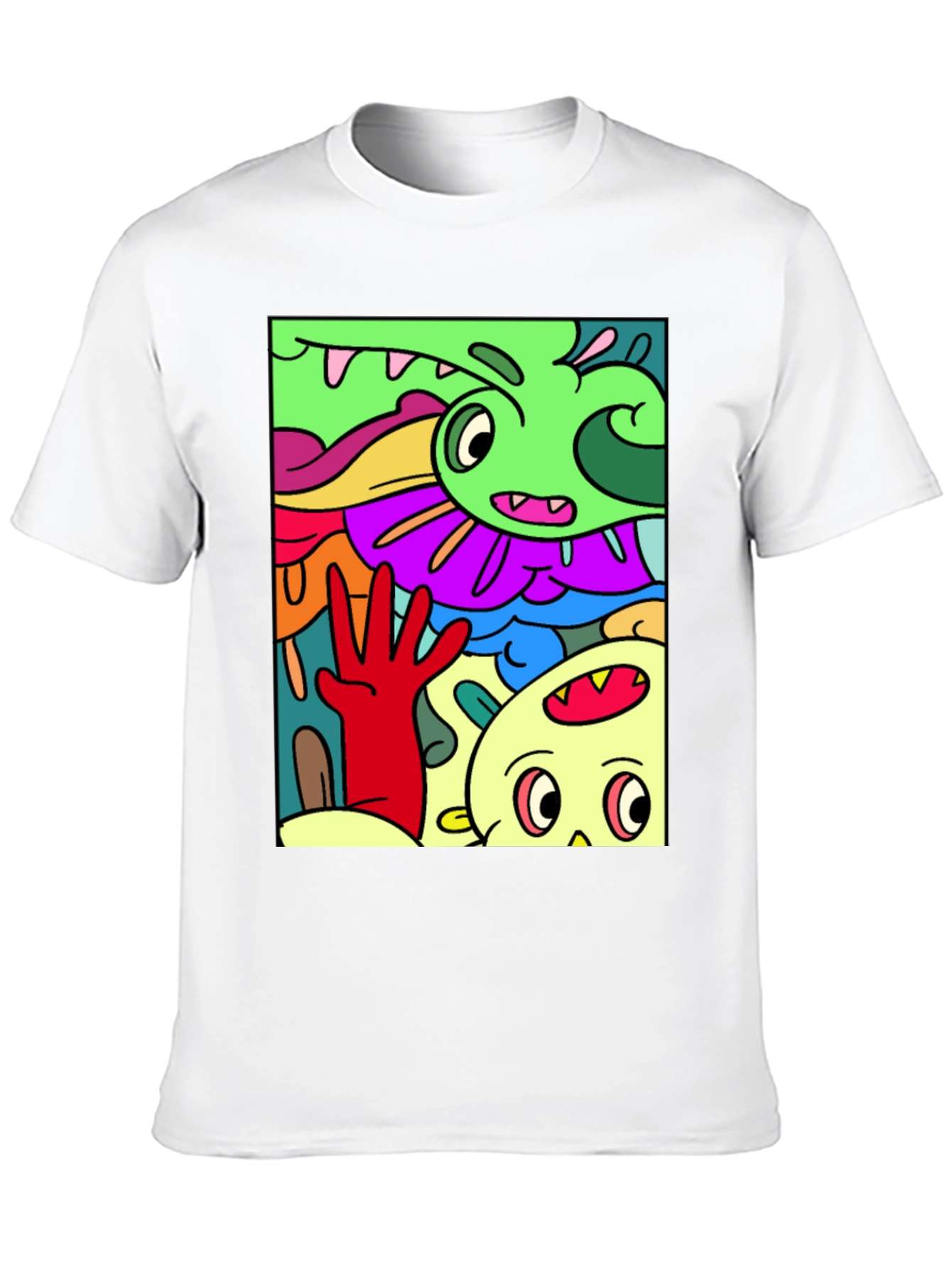 Cartoon Doodle Graphic T-Shirt - Quirky Streetwear