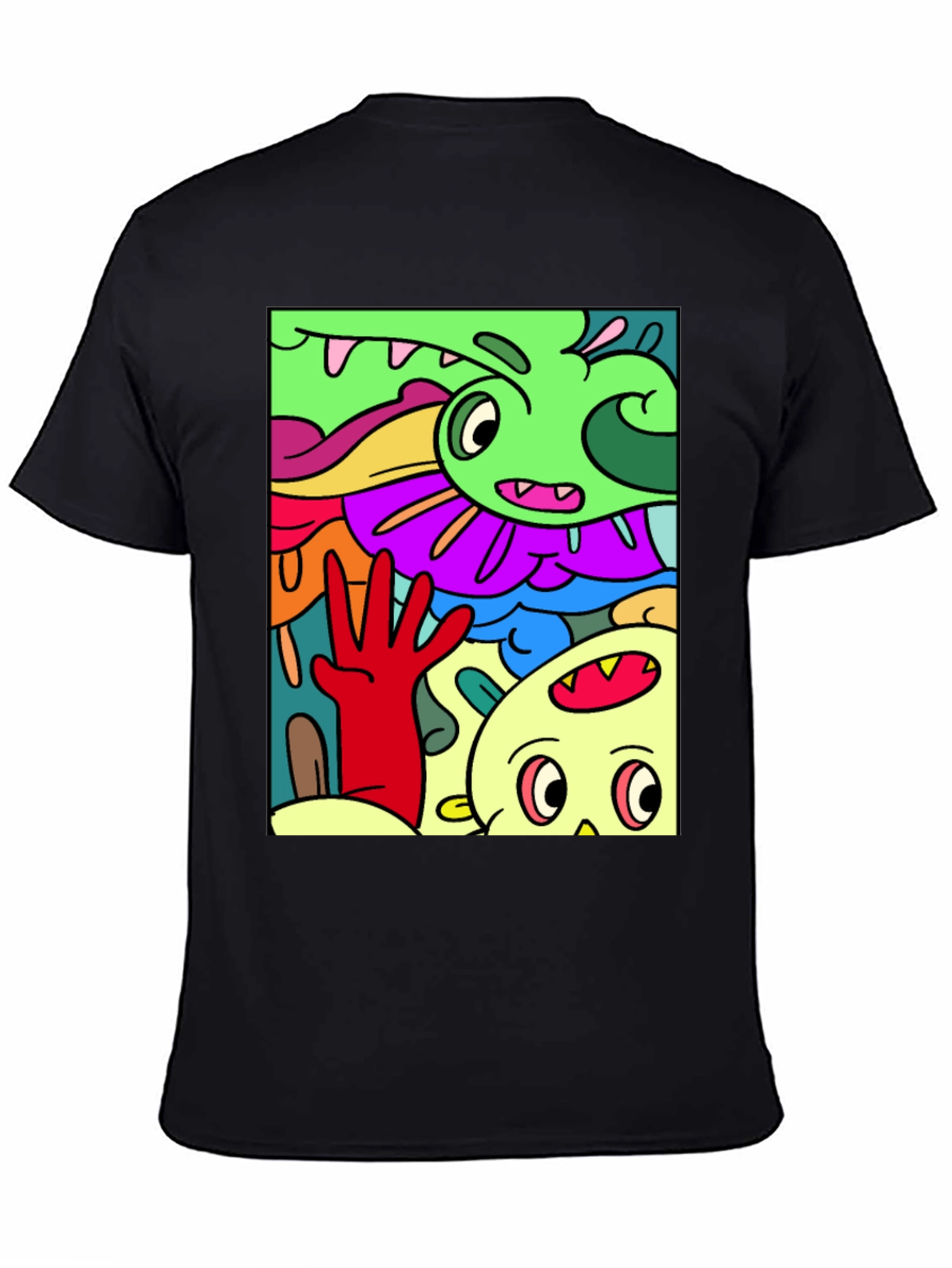 Cartoon Doodle Graphic T-Shirt - Quirky Streetwear