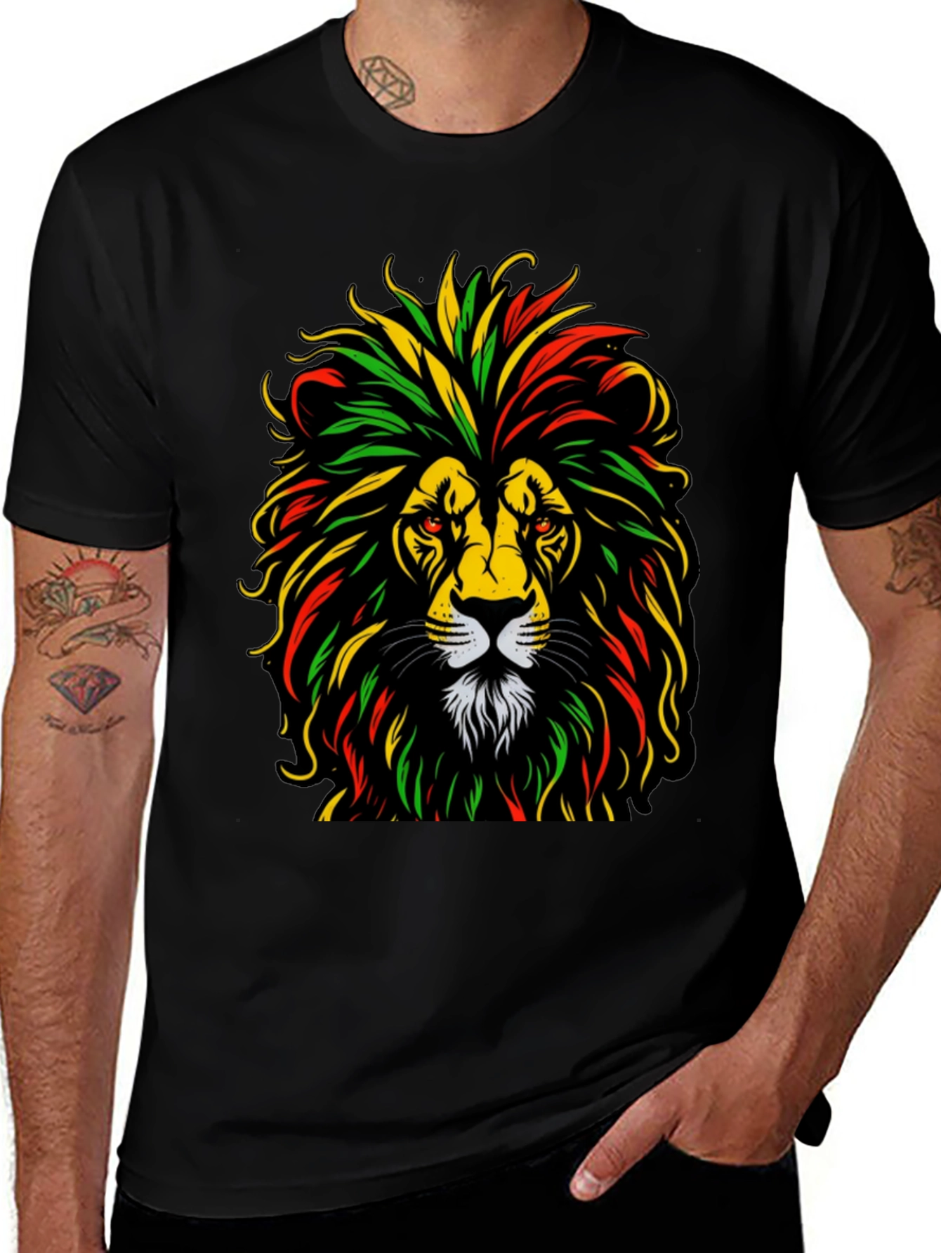 Rasta Lion Graphic Tee - Reggae Vibes