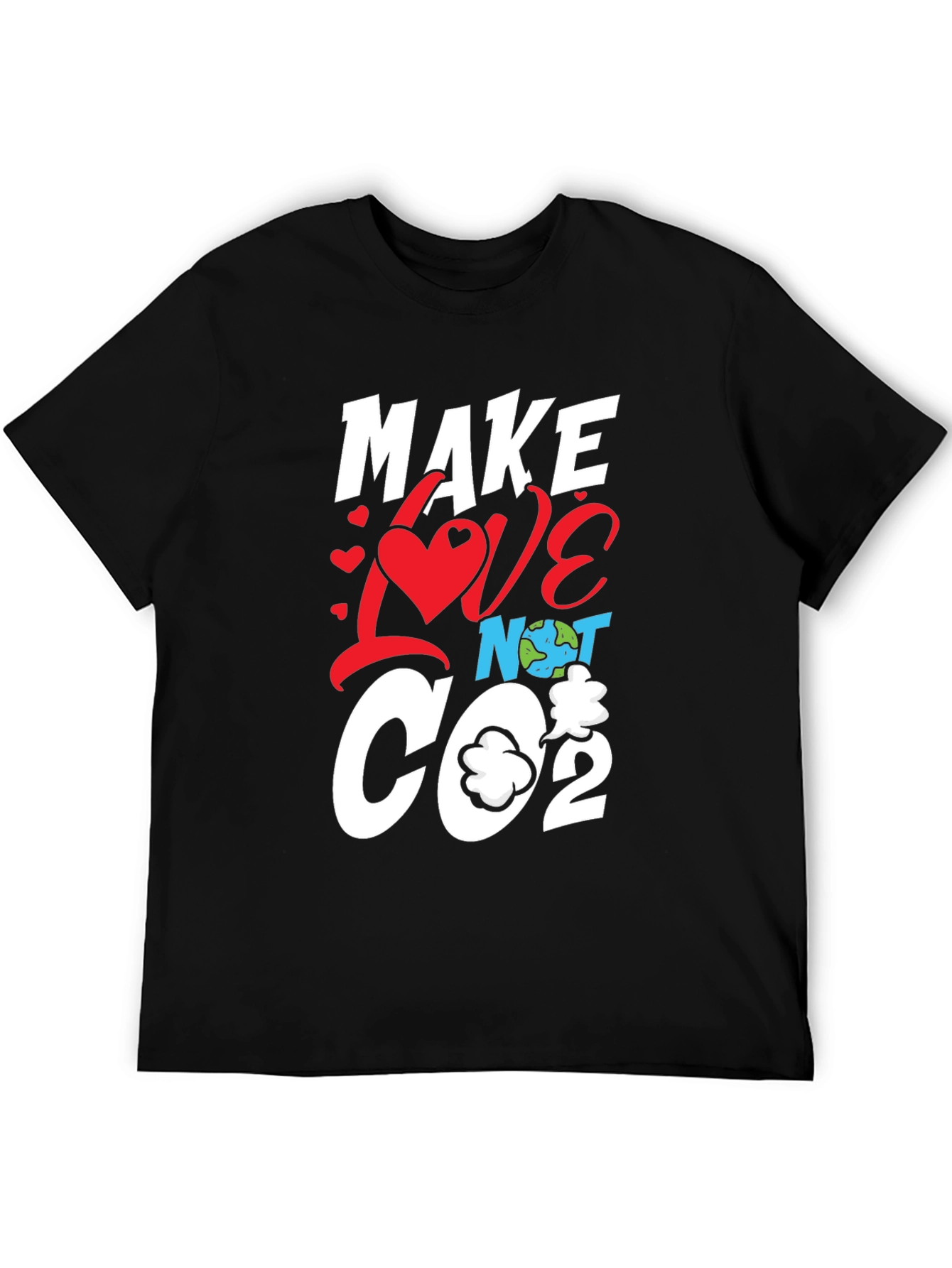 Make Love Not CO2 Graphic Tee - Eco-Friendly Design