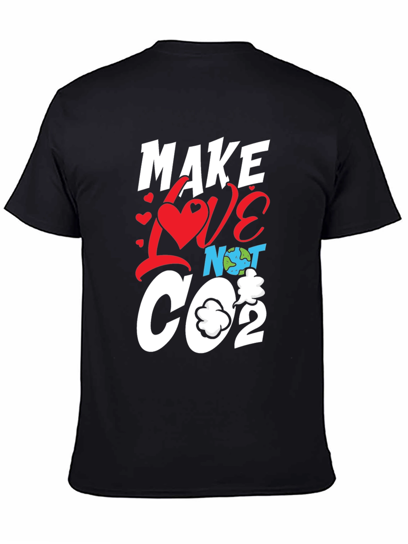 Make Love Not CO2 Graphic Tee - Eco-Friendly Design
