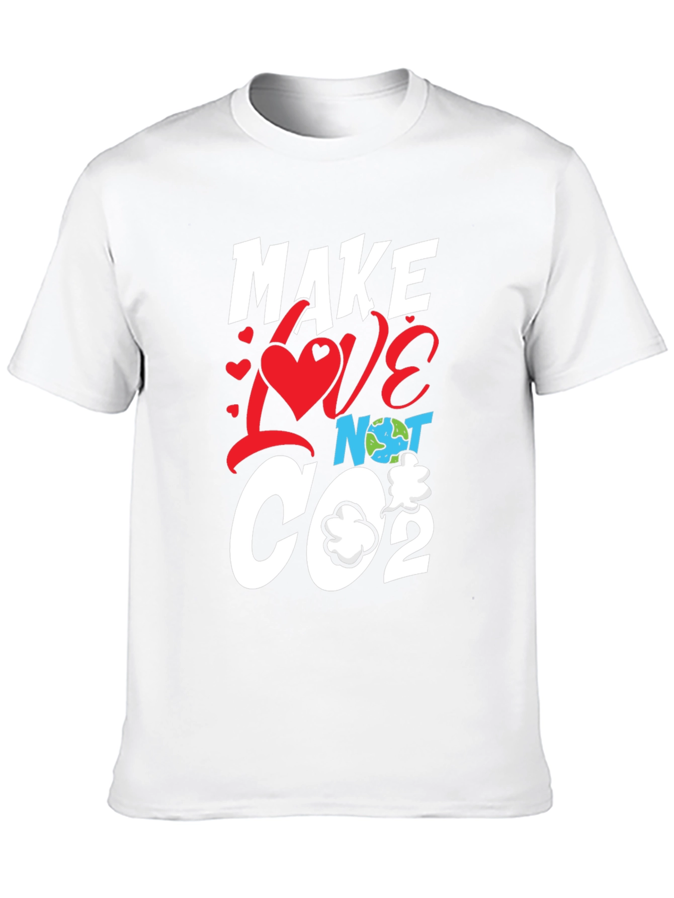 Make Love Not CO2 Graphic Tee - Eco-Friendly Design