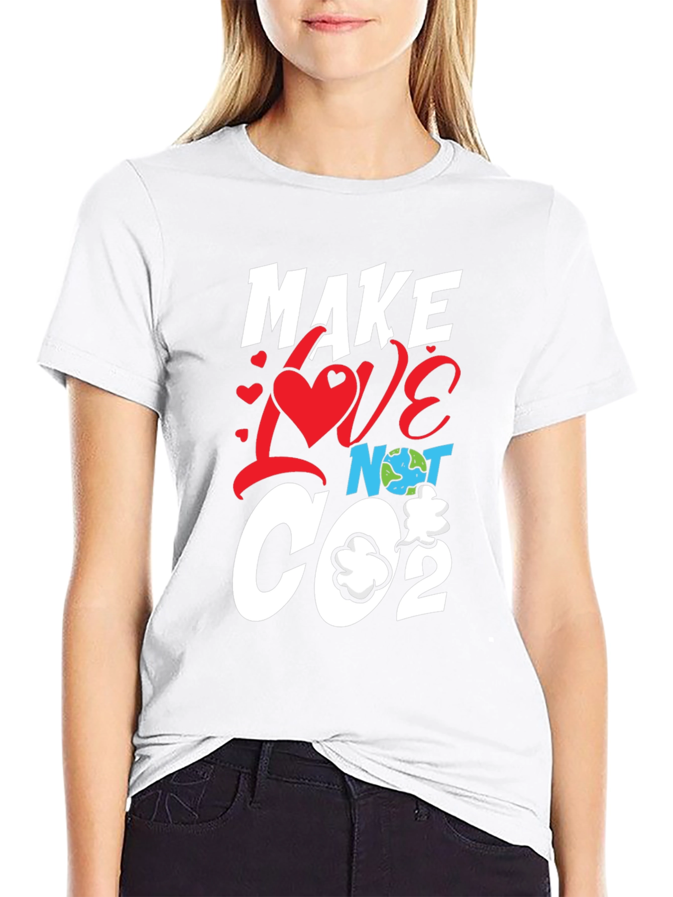 Make Love Not CO2 Graphic Tee - Eco-Friendly Design