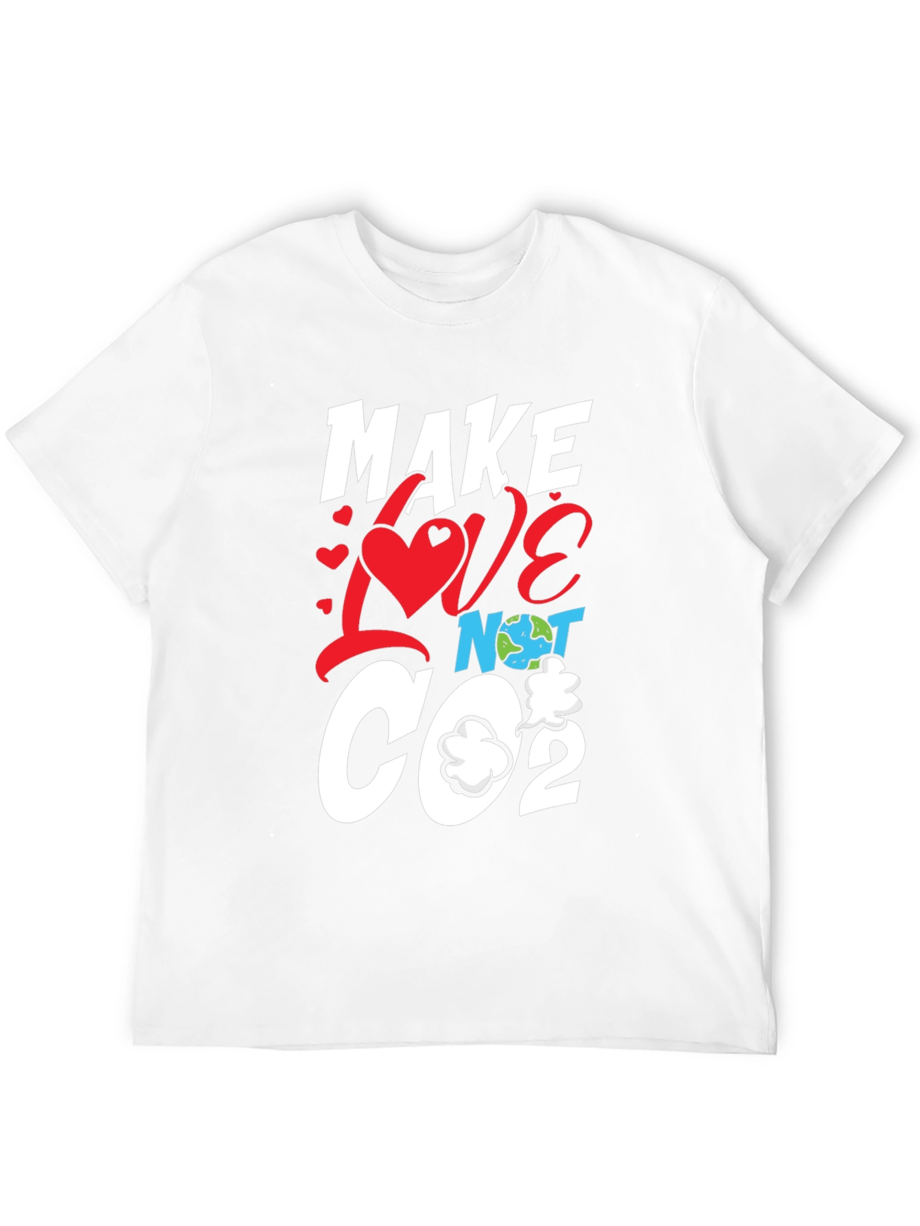 Make Love Not CO2 Graphic Tee - Eco-Friendly Design