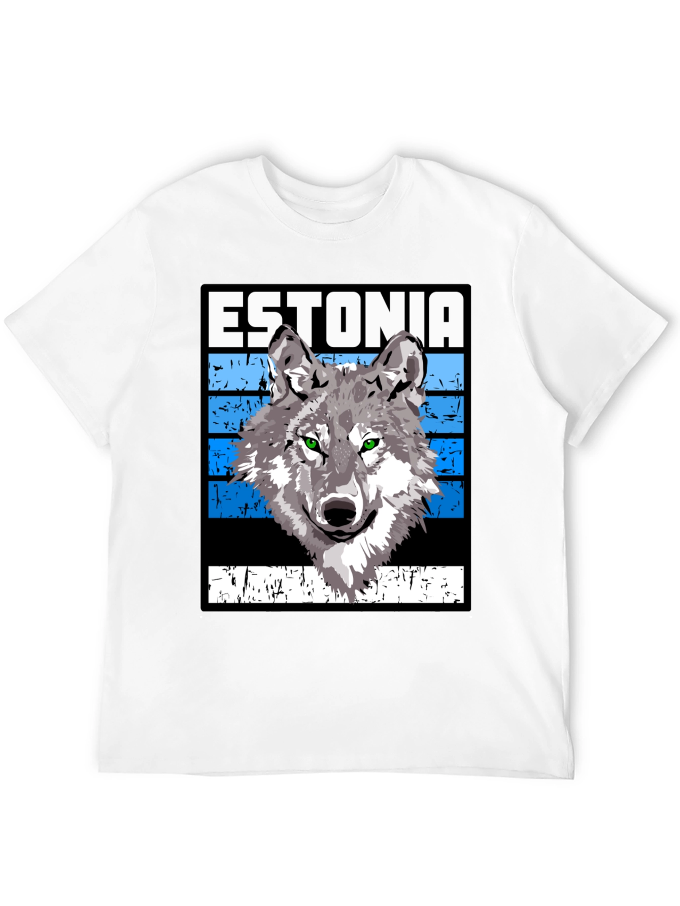 Estonia Wolf Graphic T-Shirt - Unisex Black Tee