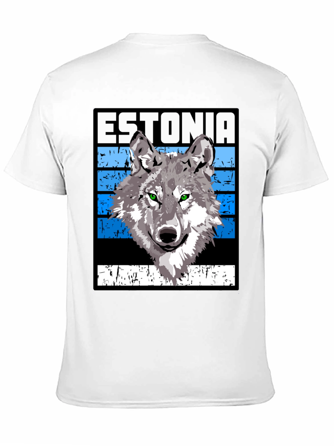 Estonia Wolf Graphic T-Shirt - Unisex Black Tee
