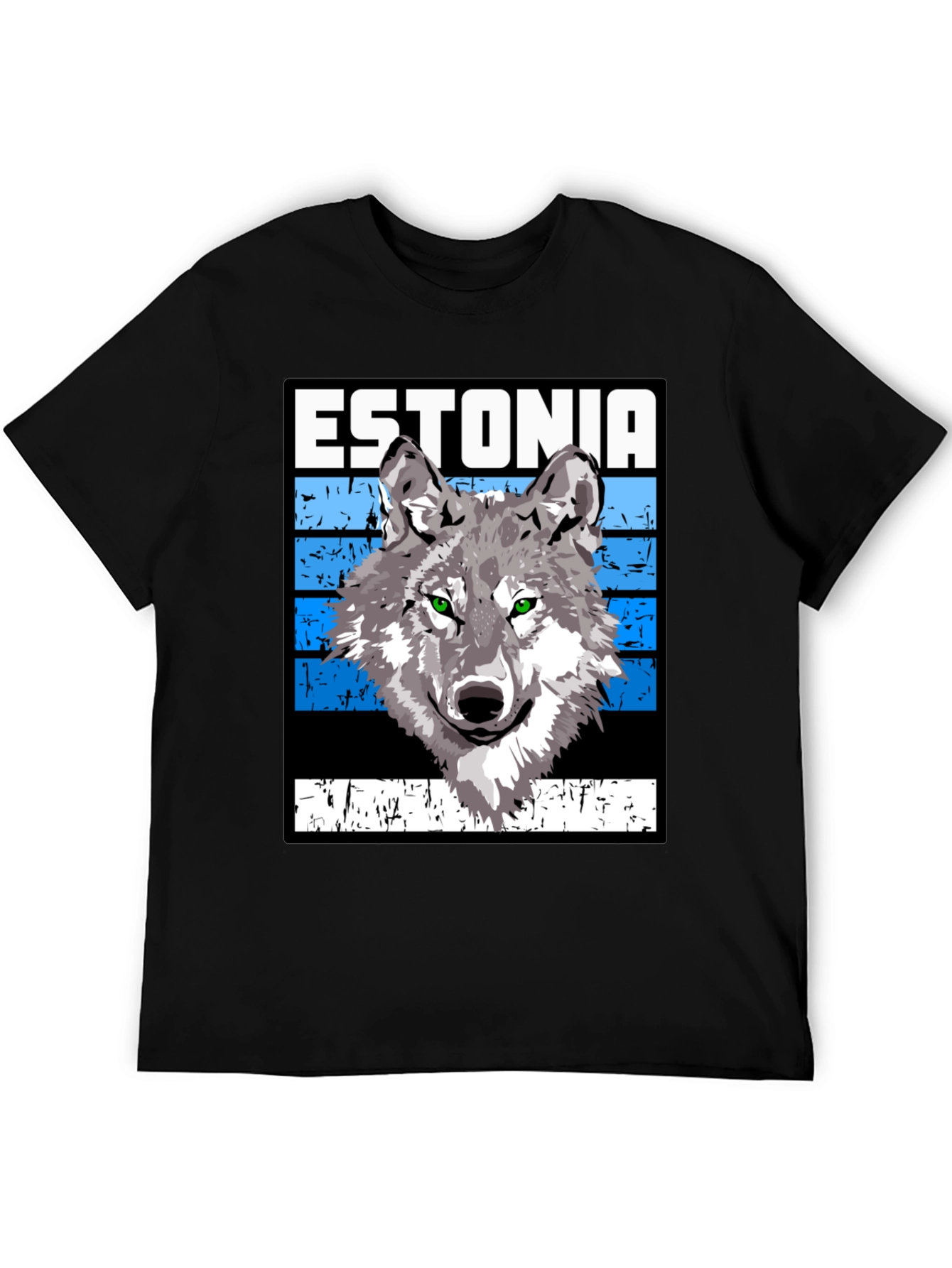 Estonia Wolf Graphic T-Shirt - Unisex Black Tee