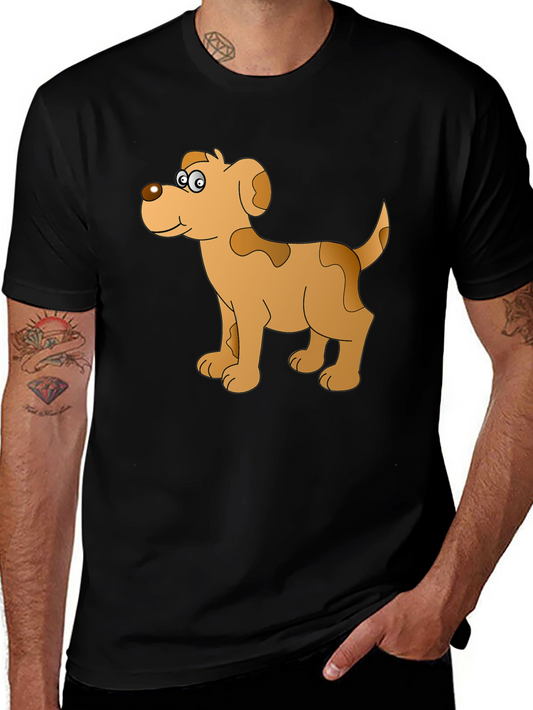 Cartoon Dog Graphic Black T-Shirt