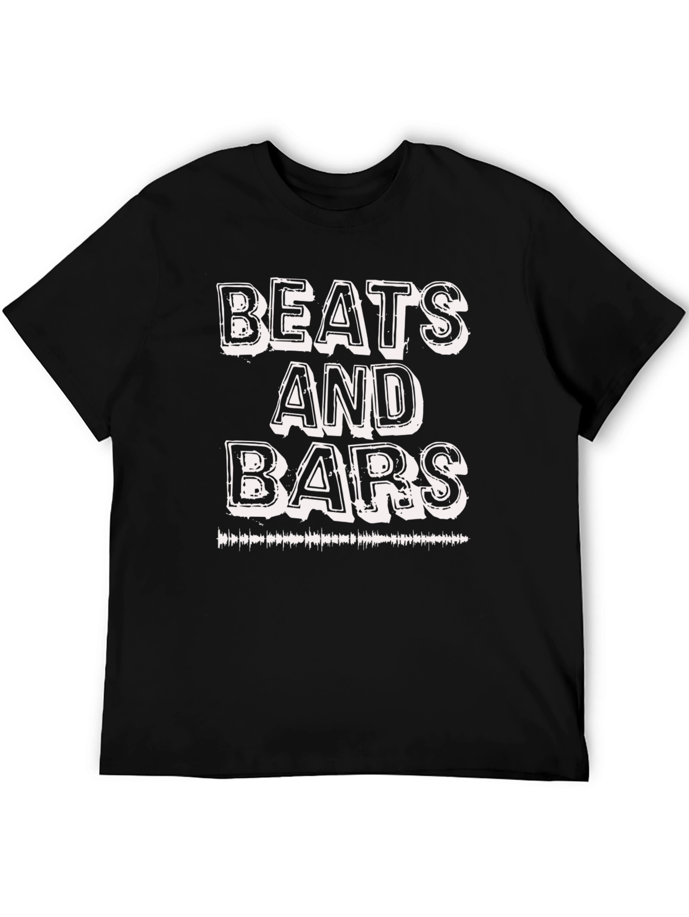 Beats and Bars Graphic Print Black T-Shirt