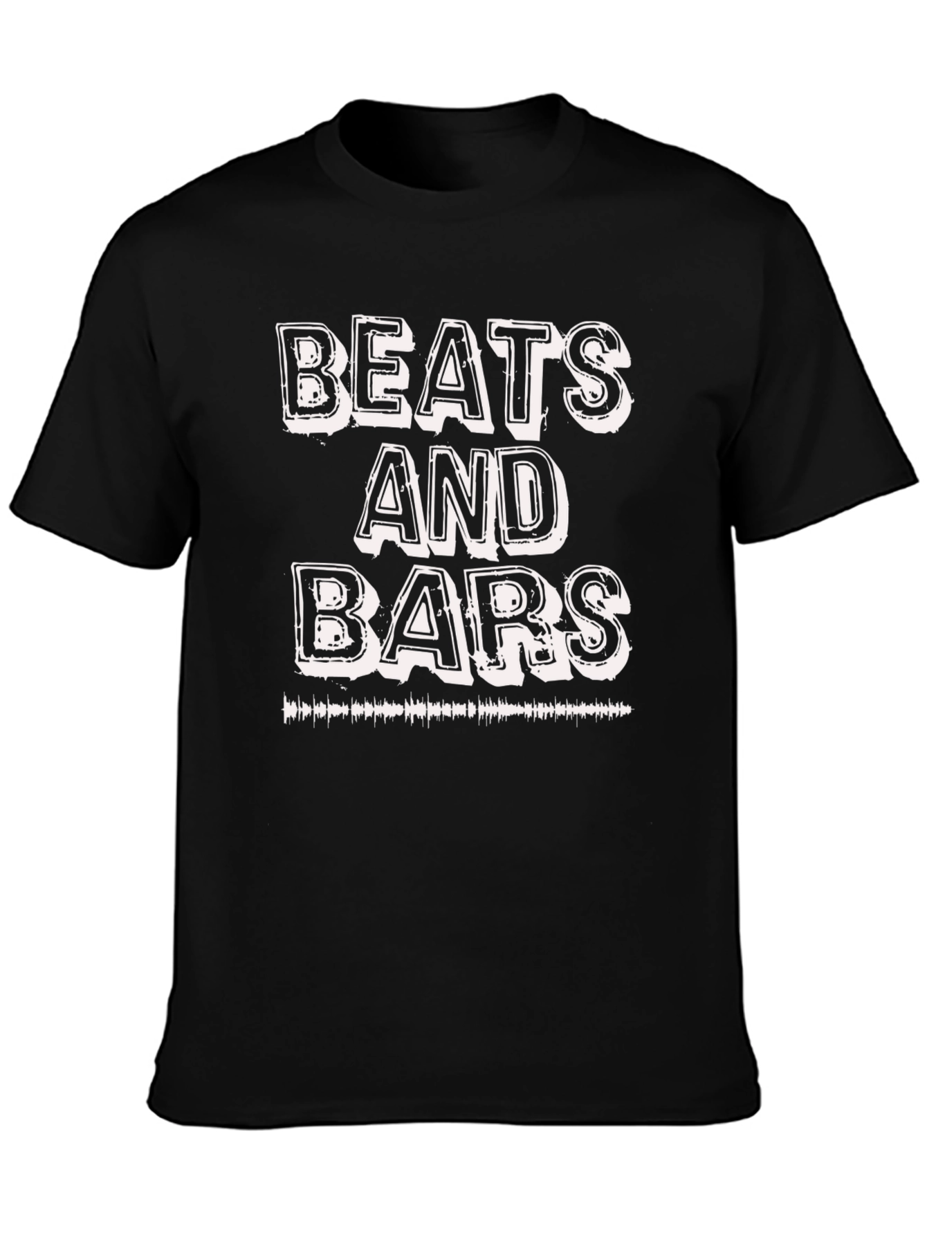 Beats and Bars Graphic Print Black T-Shirt