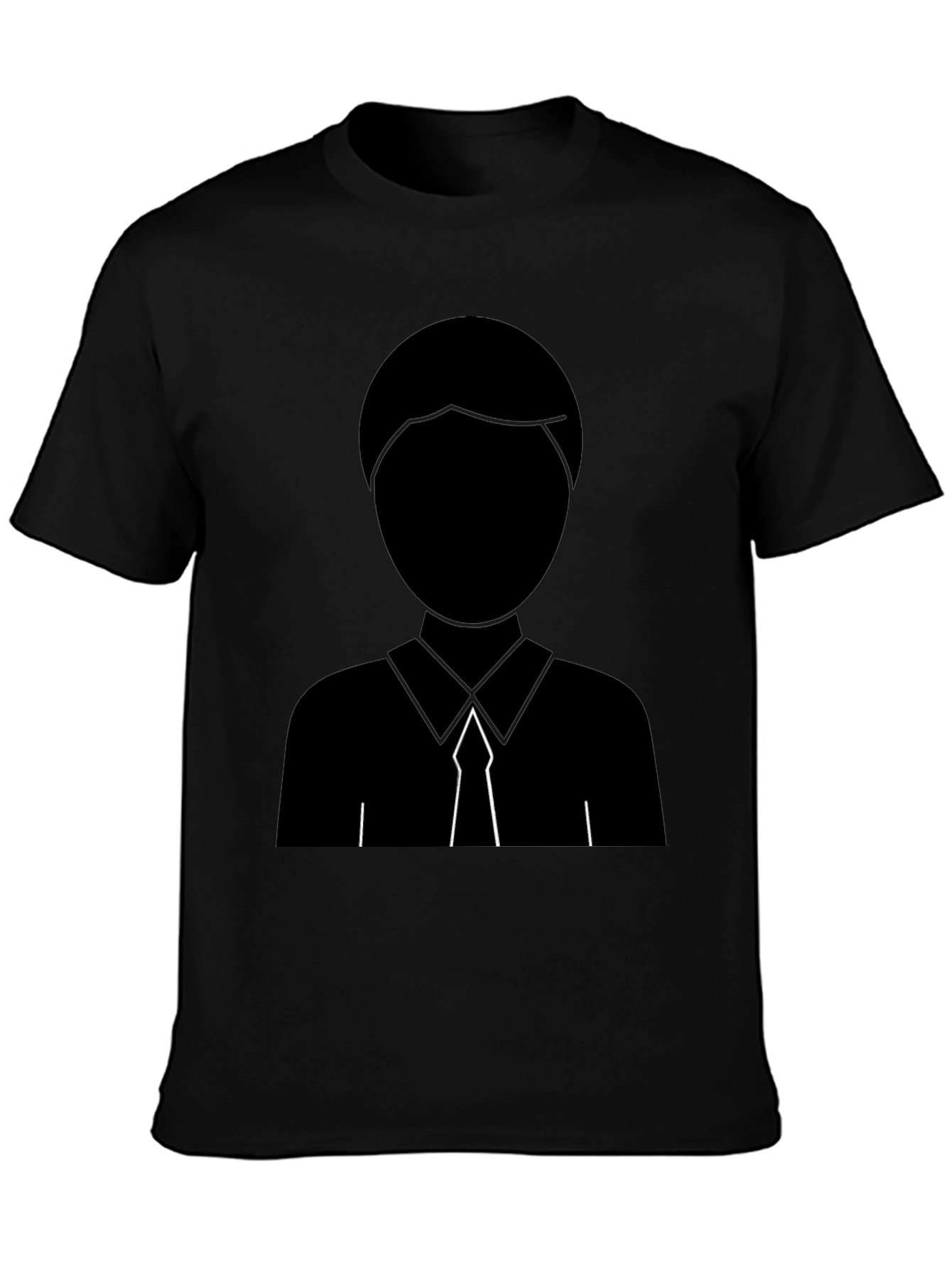 Minimalist Suit Silhouette Black T-Shirt