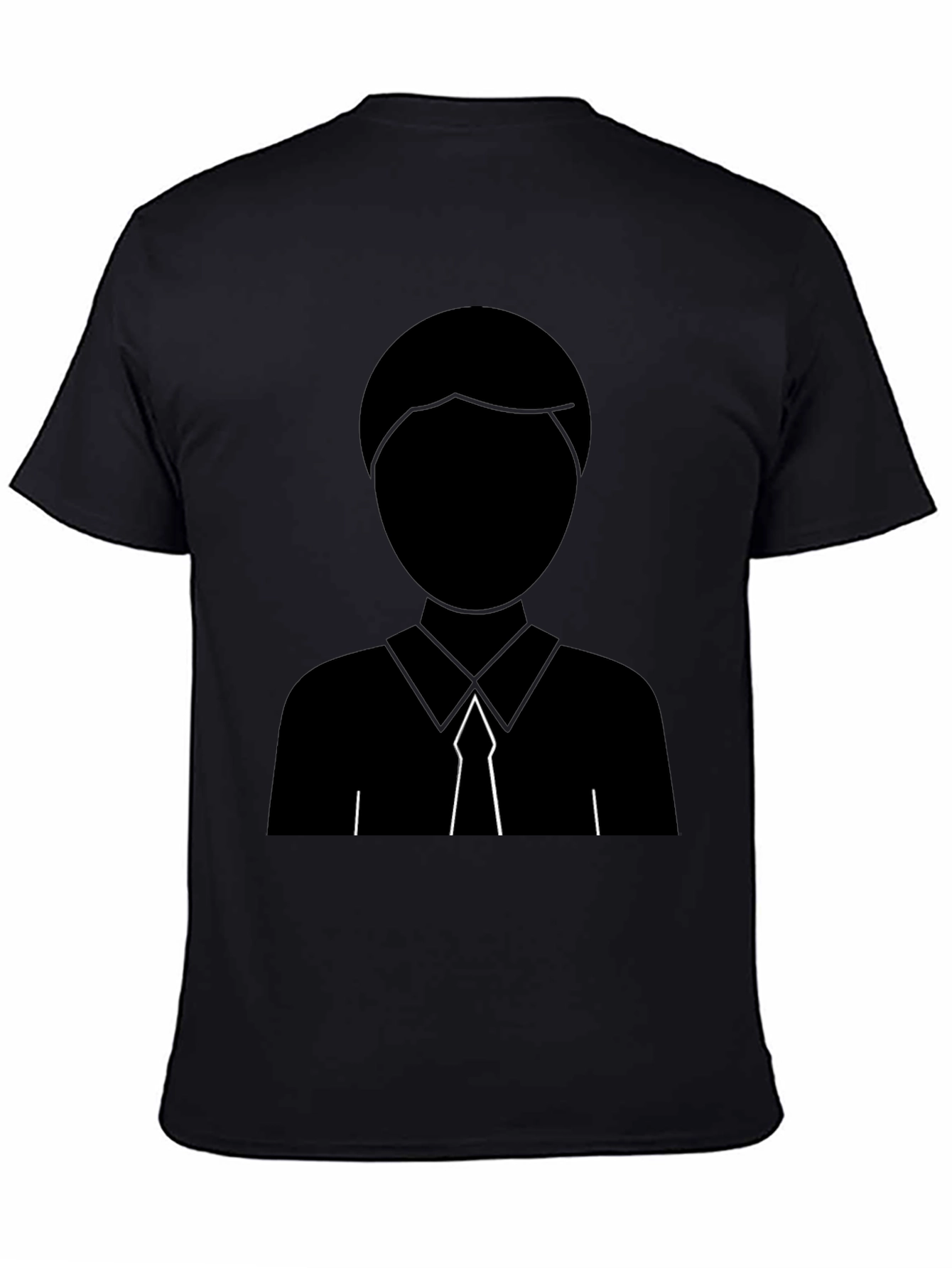 Minimalist Suit Silhouette Black T-Shirt
