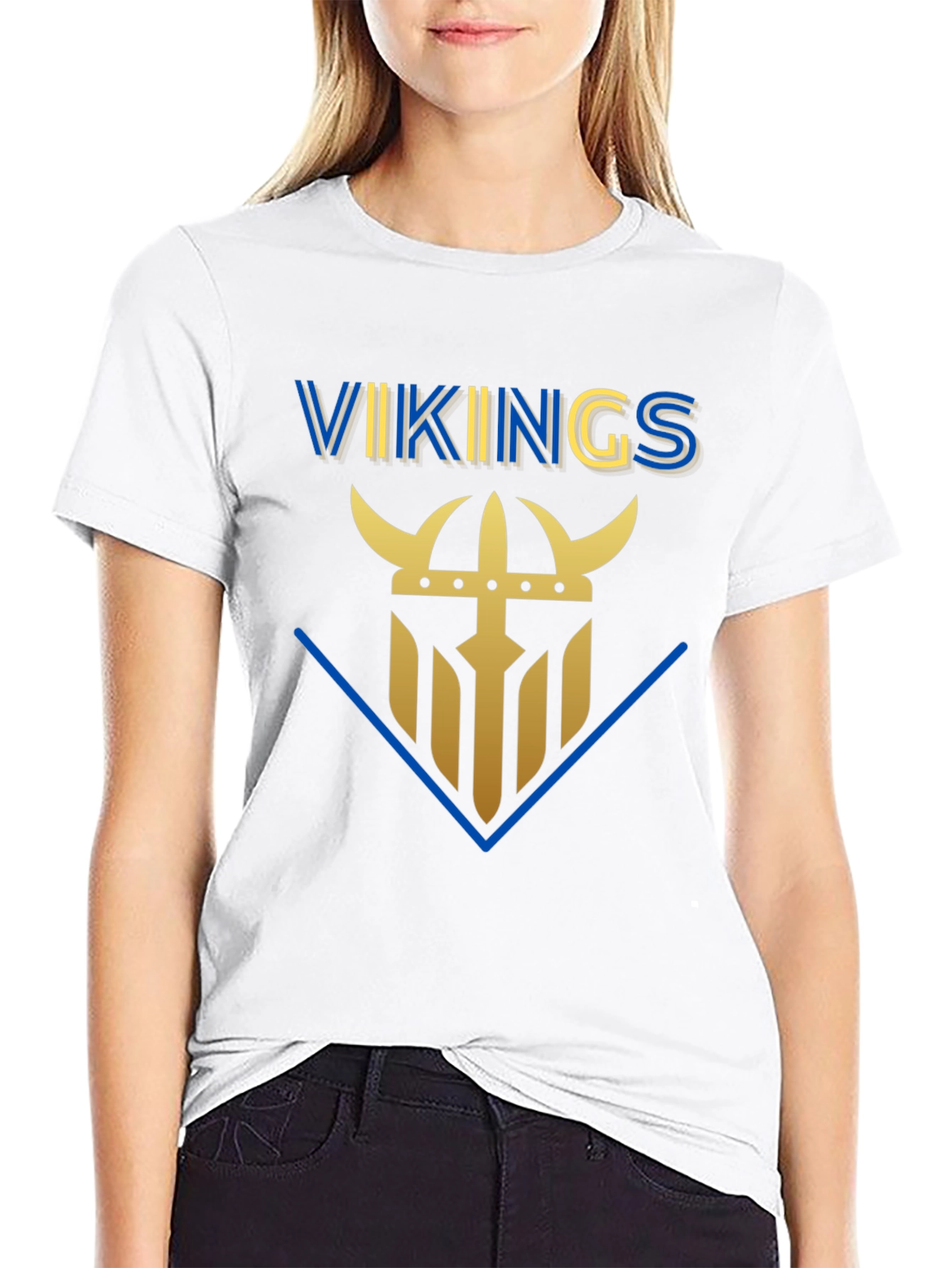 Vikings Graphic Tee - Black Cotton T-Shirt