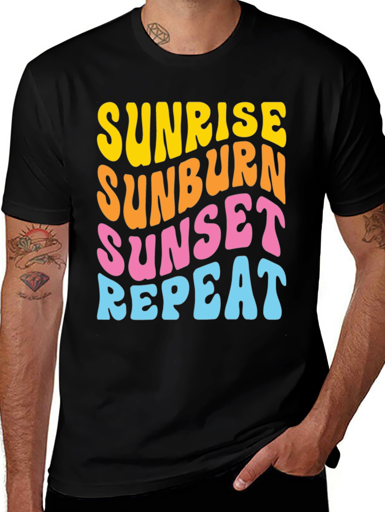 Sunrise Sunburn Sunset Repeat Graphic Tee