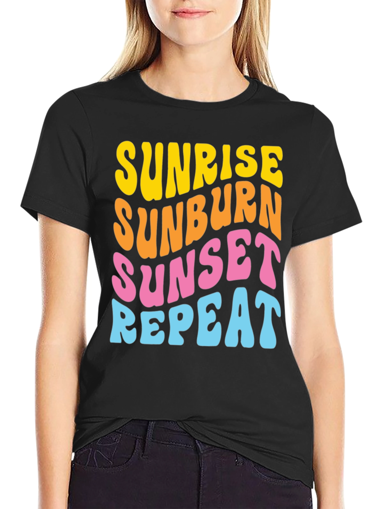 Sunrise Sunburn Sunset Repeat Graphic Tee