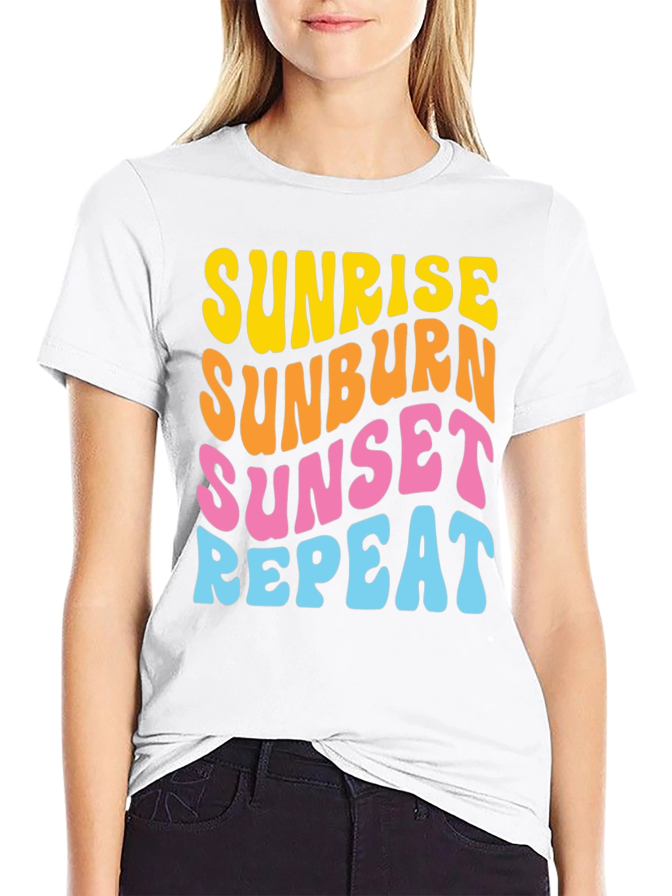 Sunrise Sunburn Sunset Repeat Graphic Tee