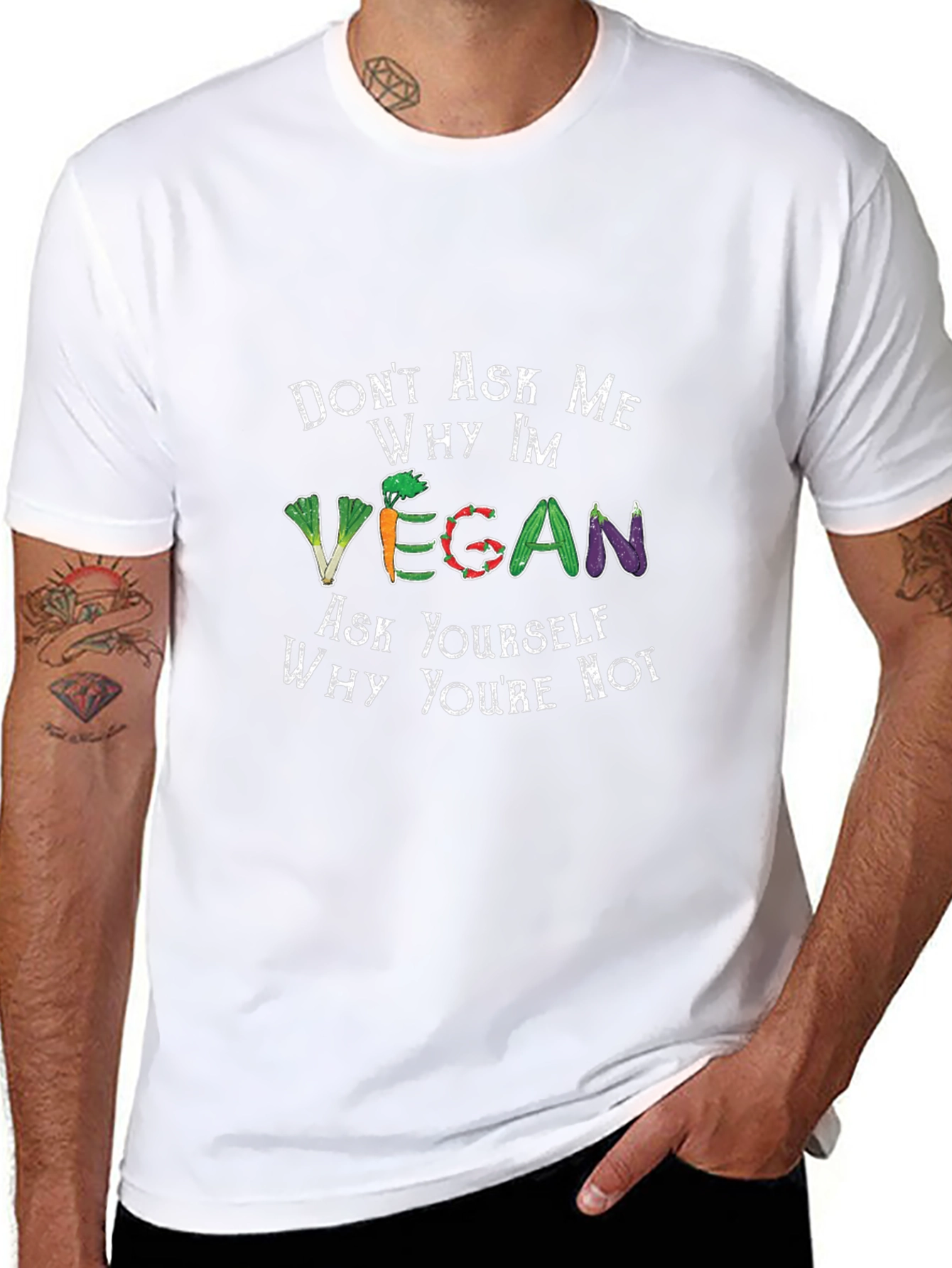 Vegan T-Shirt - Ask Yourself Why Youre Not