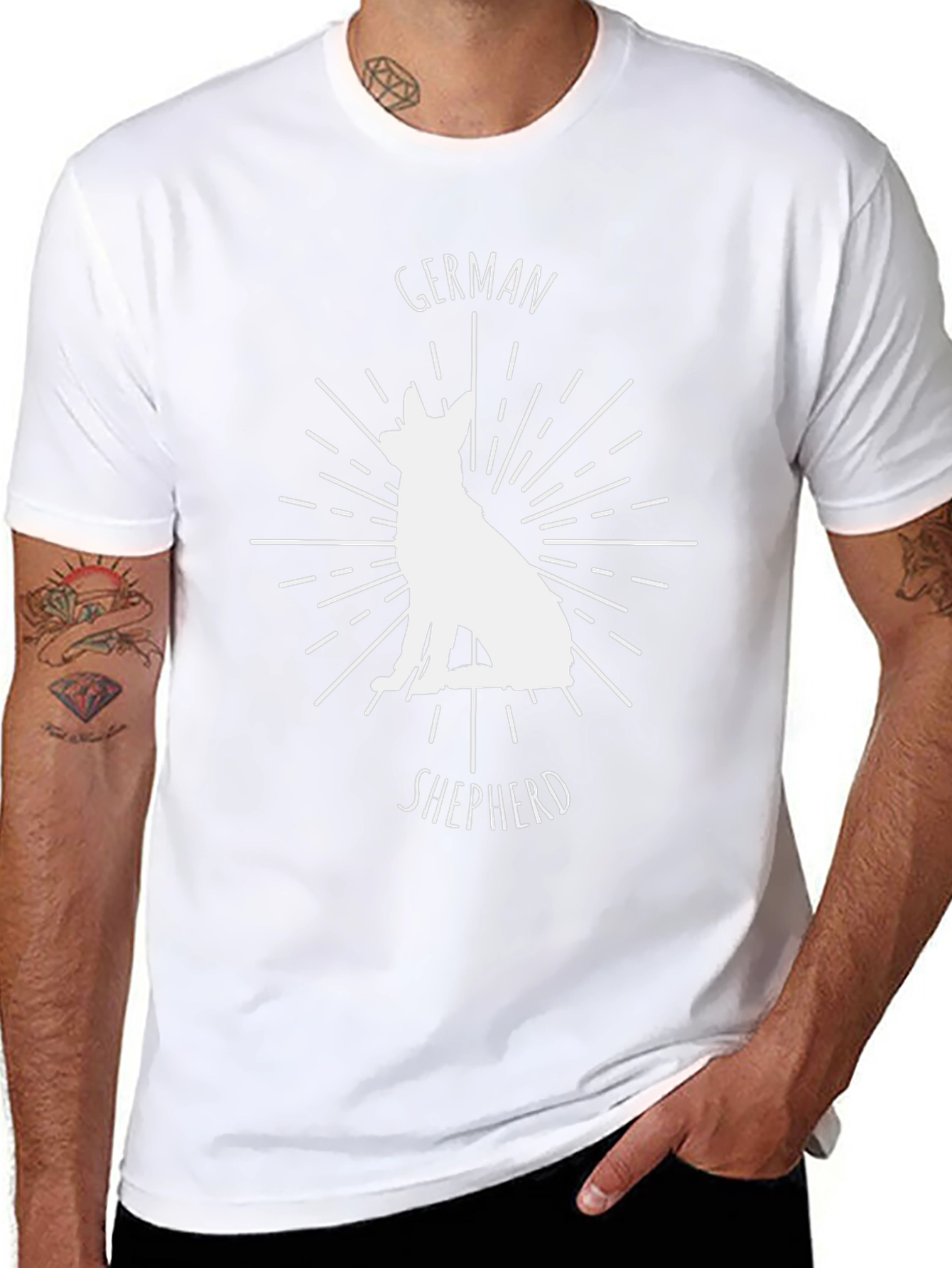 German Shepherd Graphic Tee - Black Cotton T-Shirt