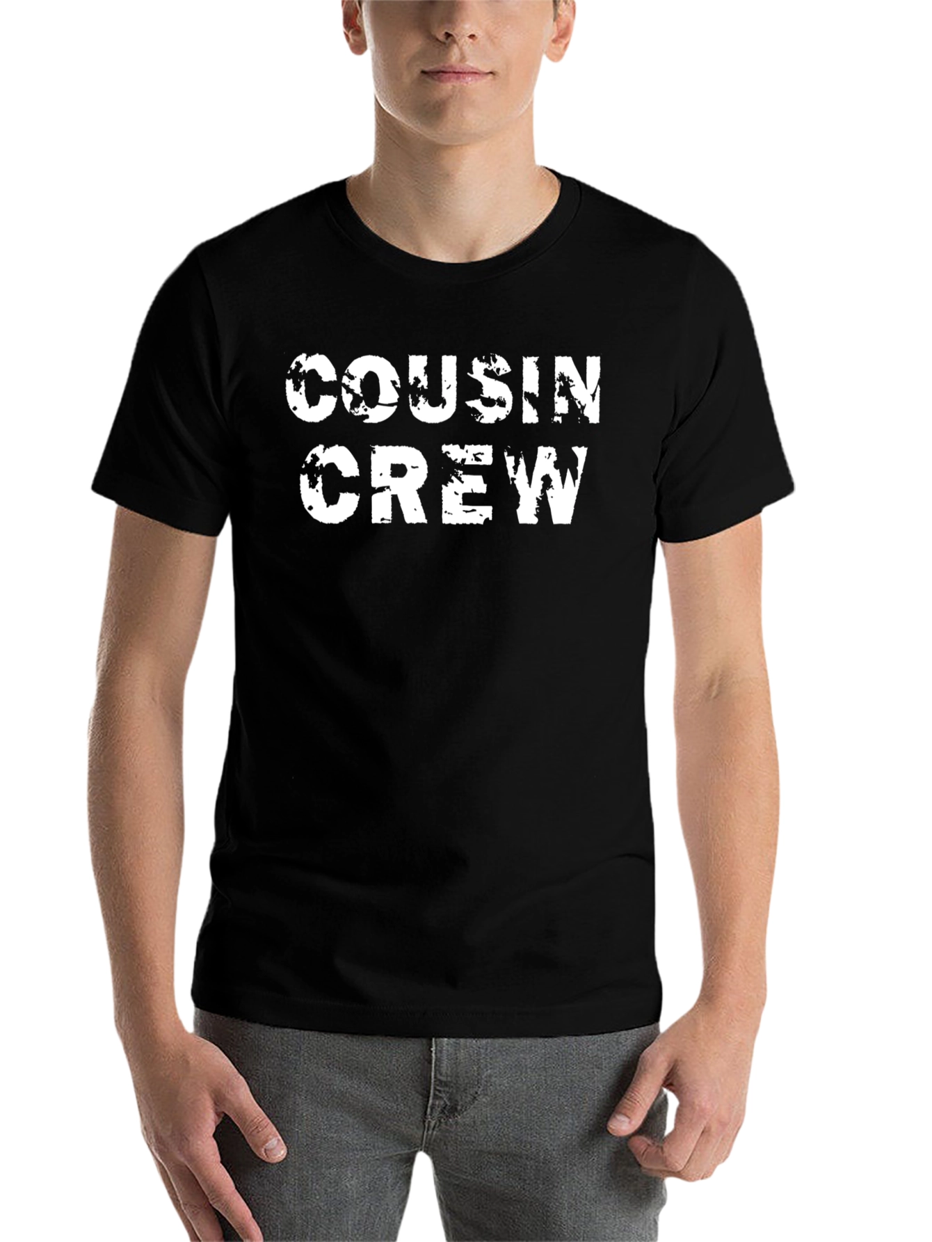 Cousin Crew Graphic T-Shirt - Black Cotton Tee