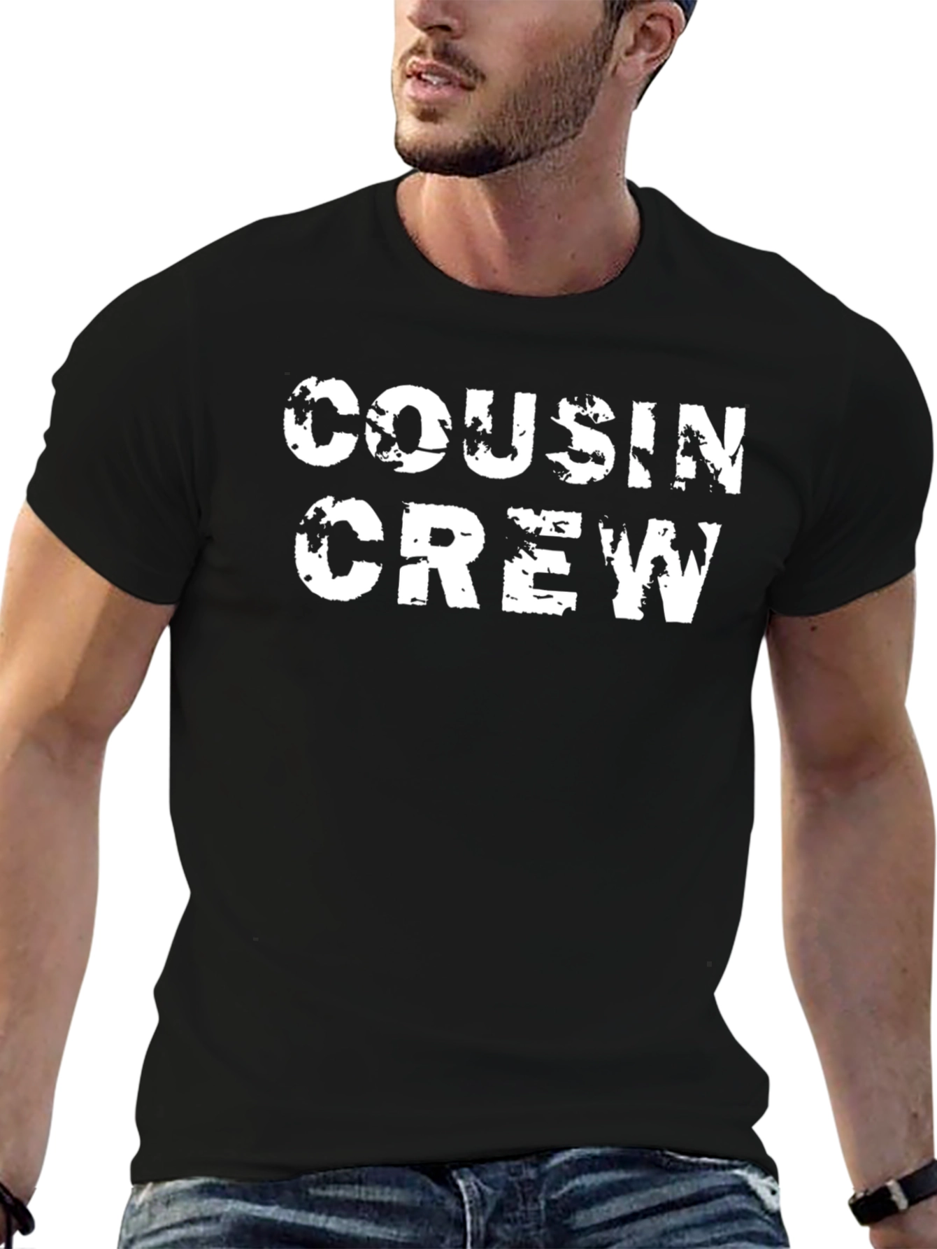 Cousin Crew Graphic T-Shirt - Black Cotton Tee
