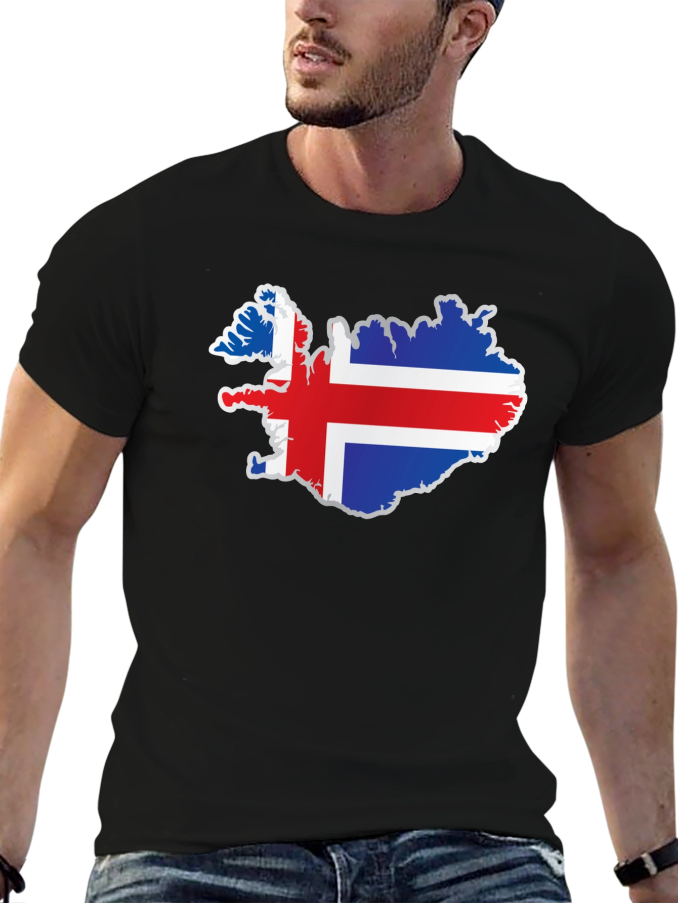 Iceland Flag Map T-Shirt