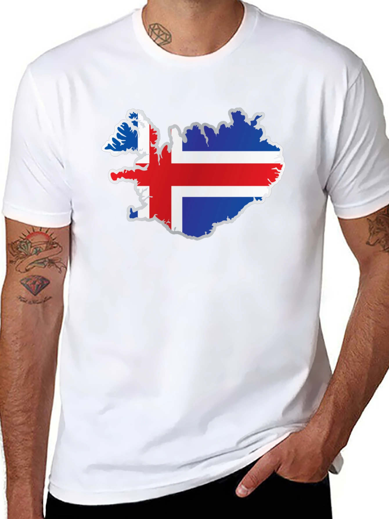 Iceland Flag Map T-Shirt