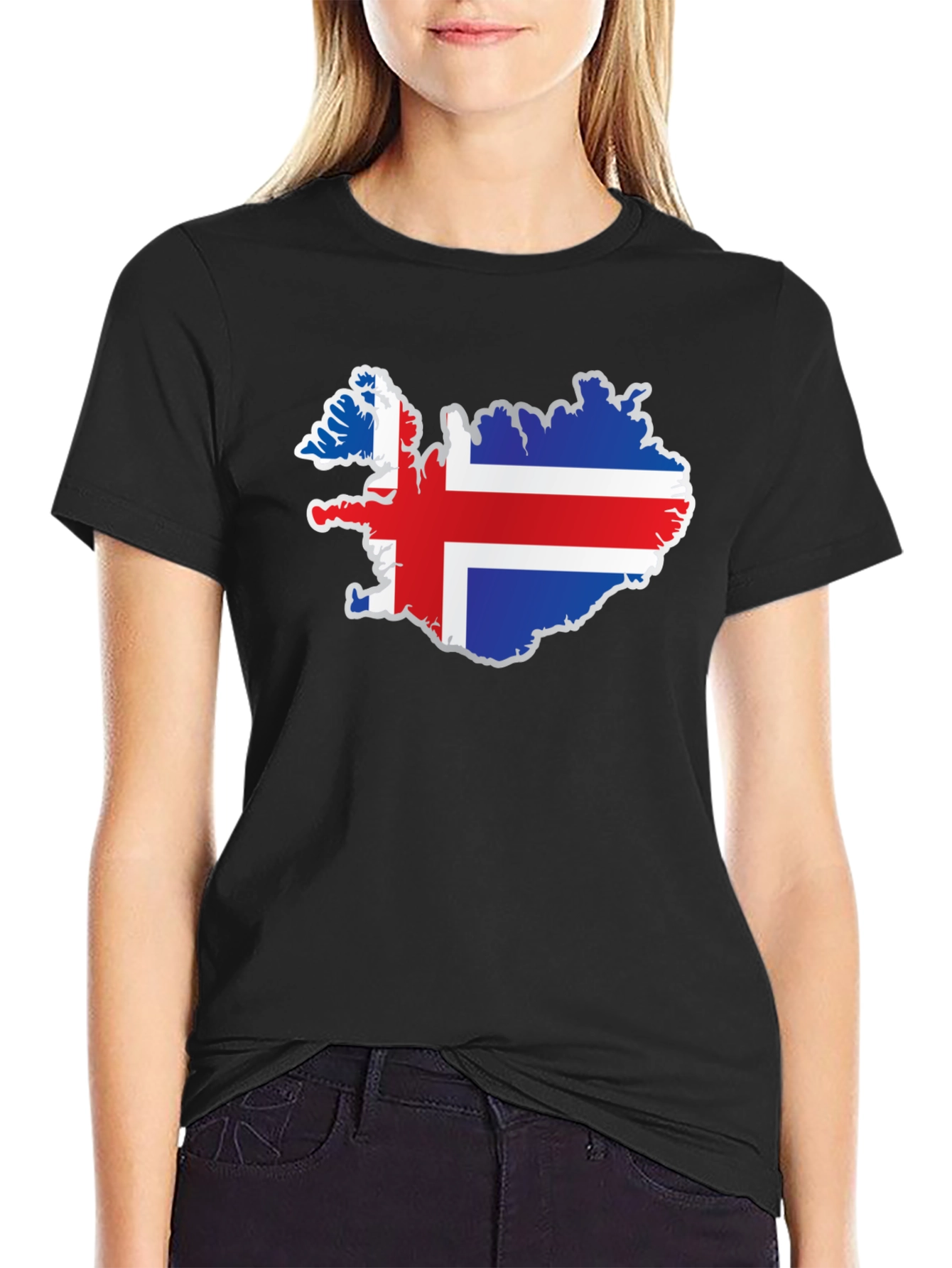Iceland Flag Map T-Shirt