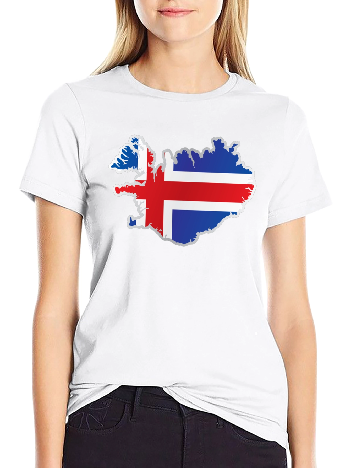 Iceland Flag Map T-Shirt