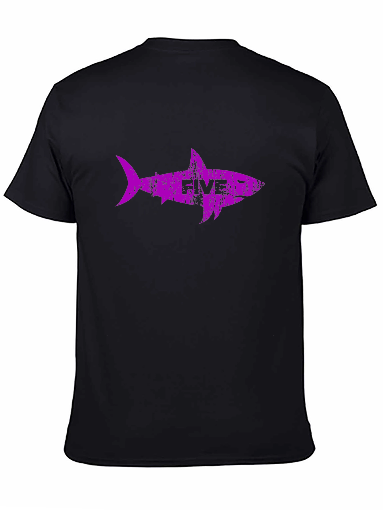 Purple Shark Five Black T-Shirt