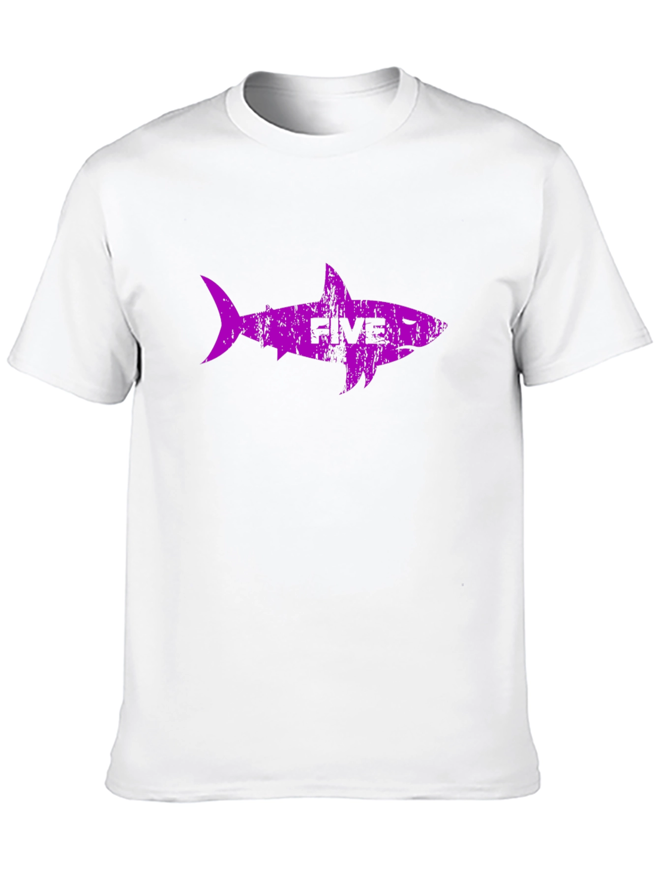 Purple Shark Five Black T-Shirt