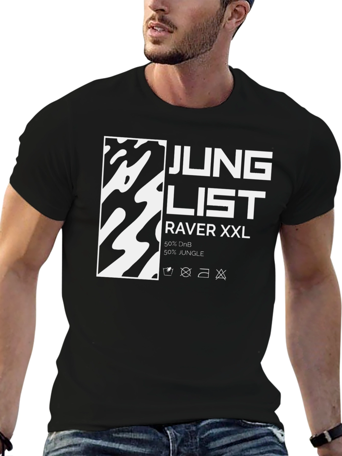 Junglist Raver XXL Black T-Shirt