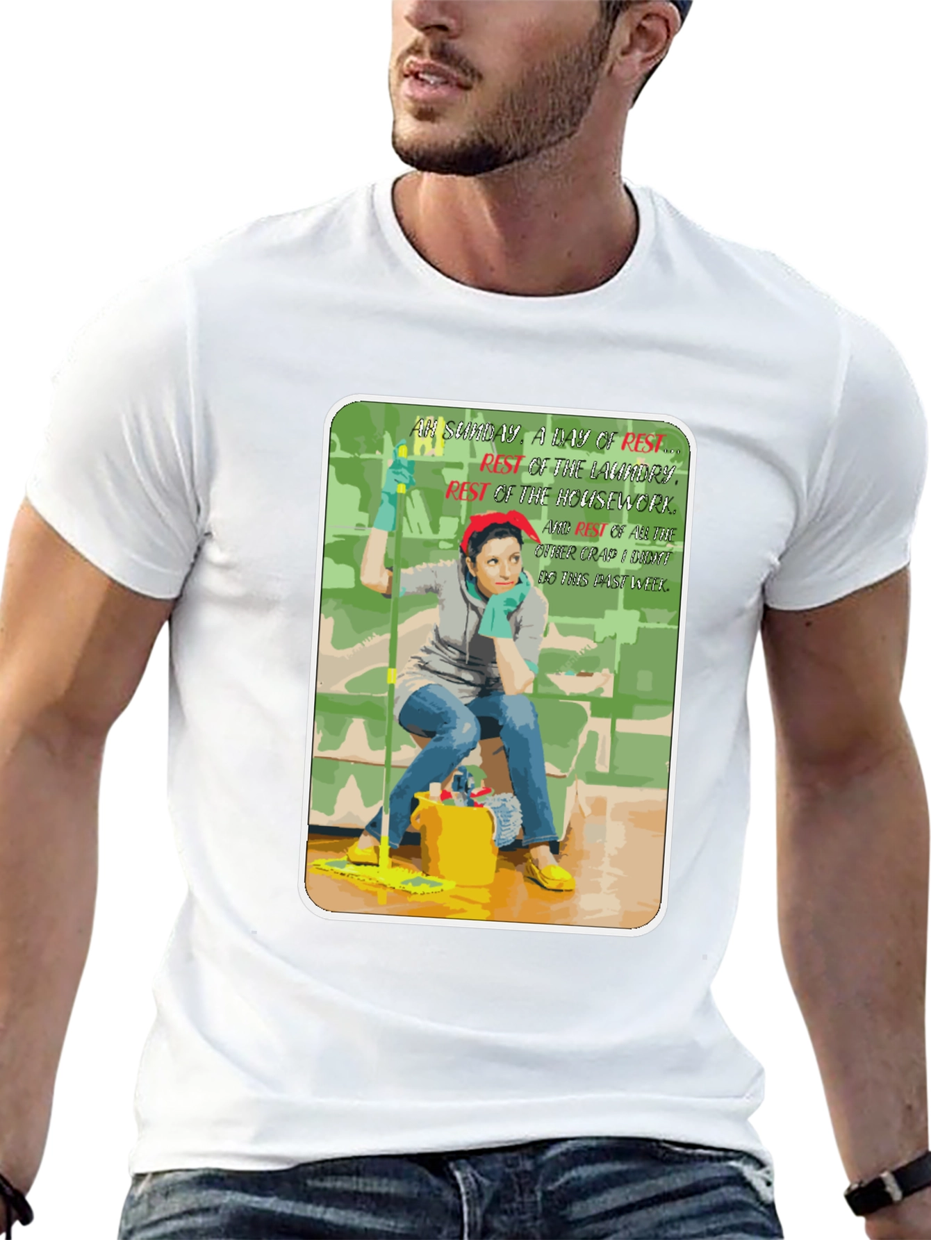 Funny Housework Humor Graphic T-Shirt