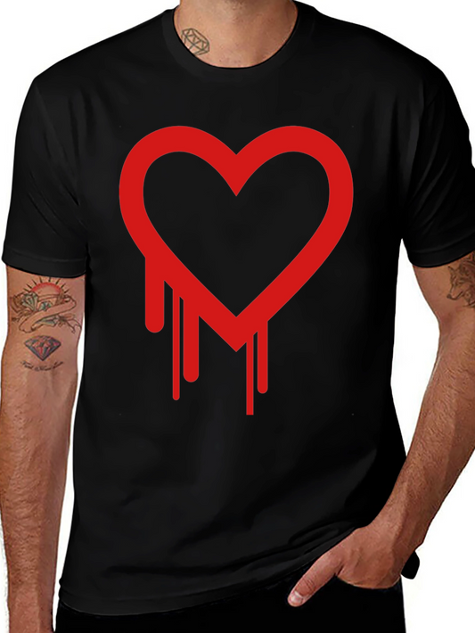Dripping Heart Graphic Black T-Shirt