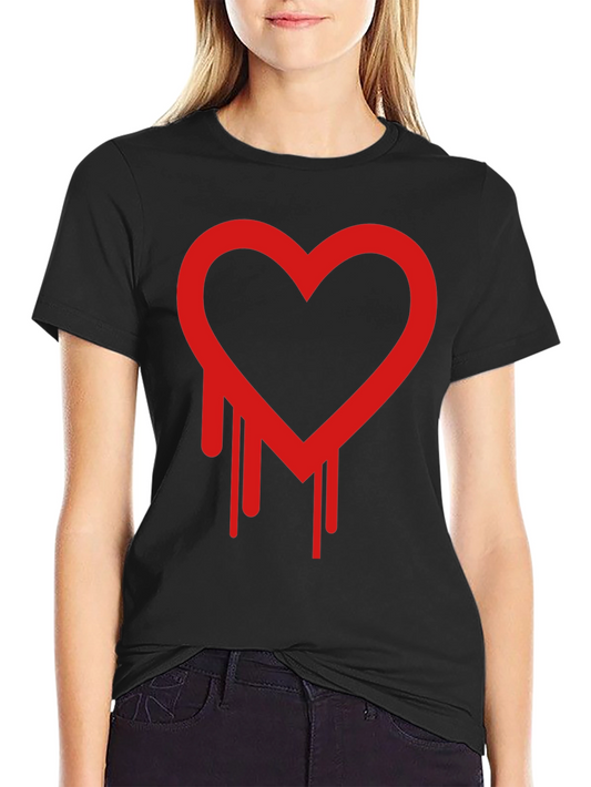 Dripping Heart Graphic Black T-Shirt