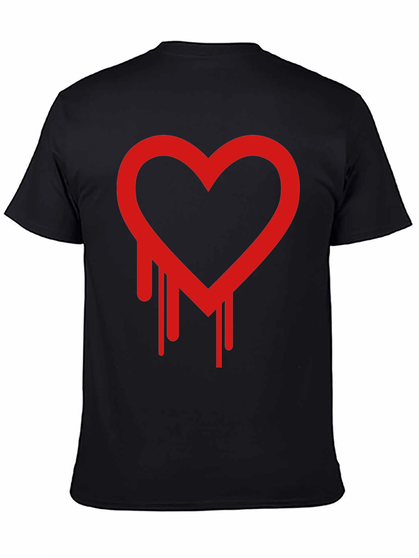 Dripping Heart Graphic Black T-Shirt