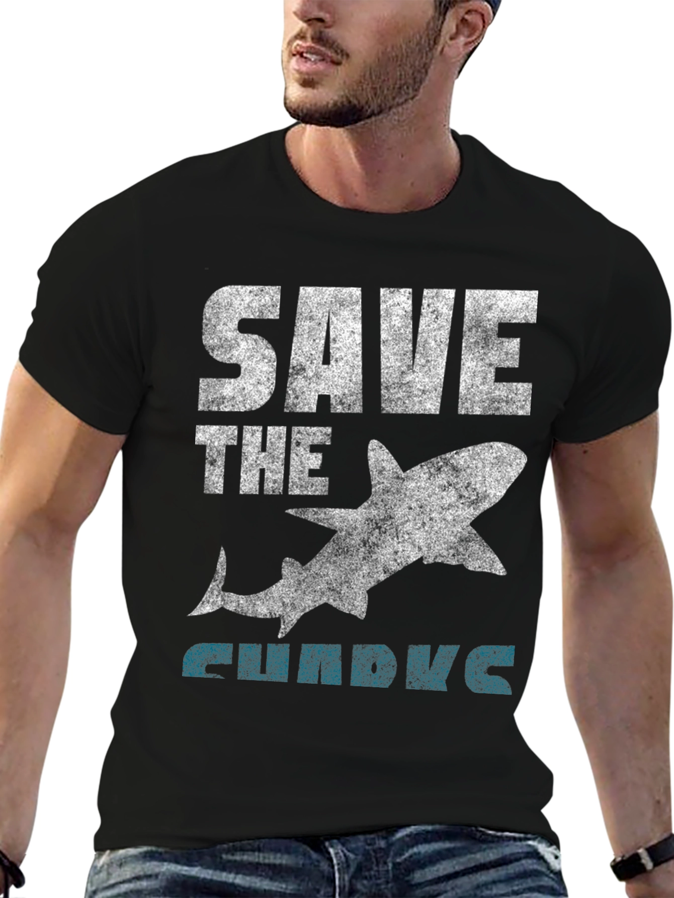 Save the Sharks Graphic Tee - Black