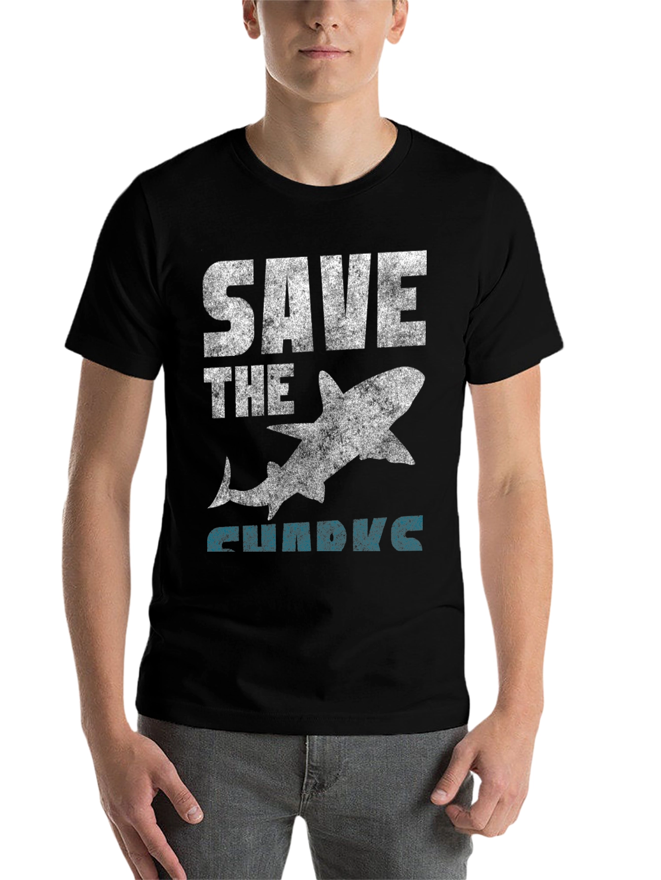 Save the Sharks Graphic Tee - Black