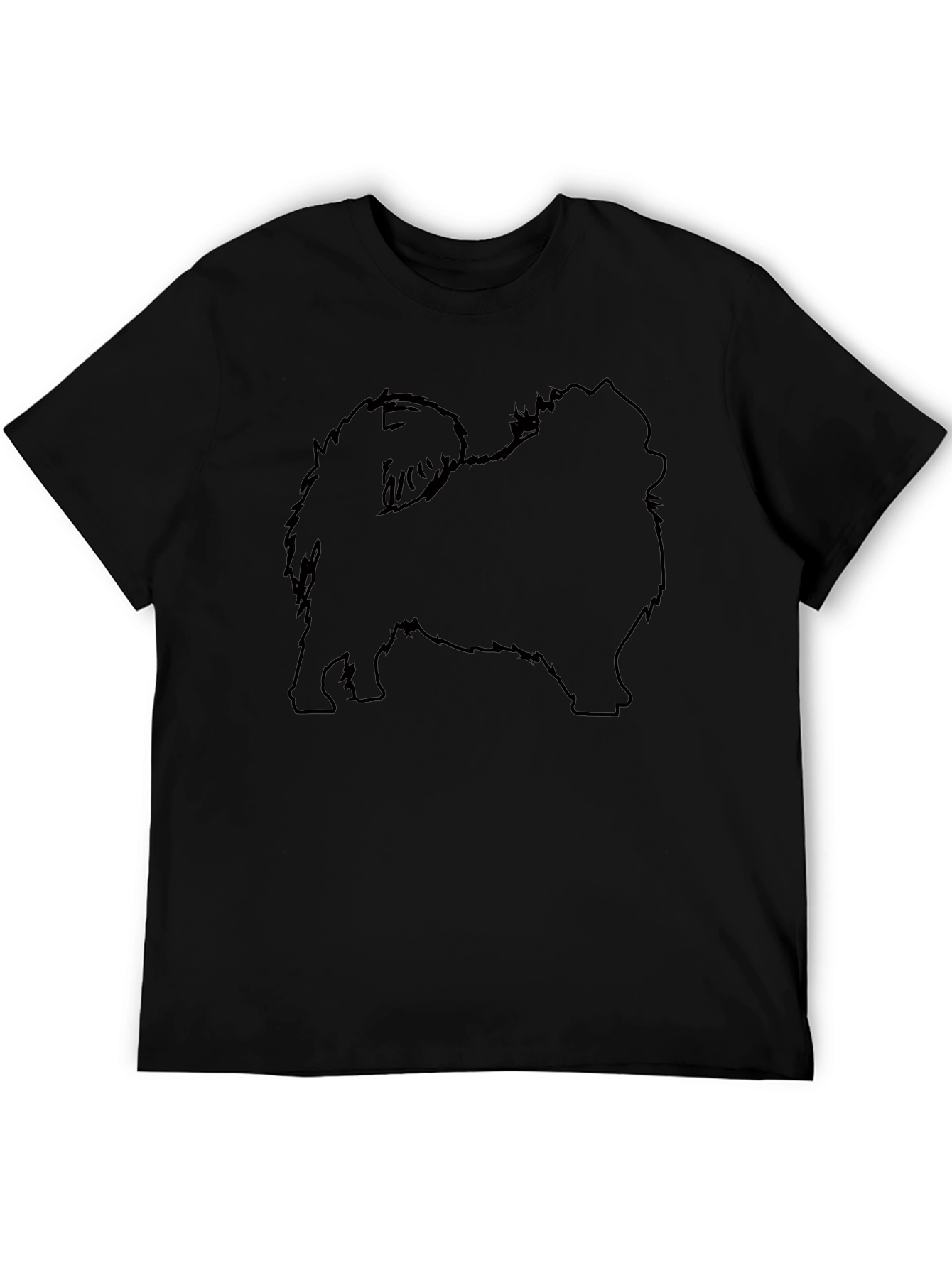 Pomeranian Silhouette Black T-Shirt