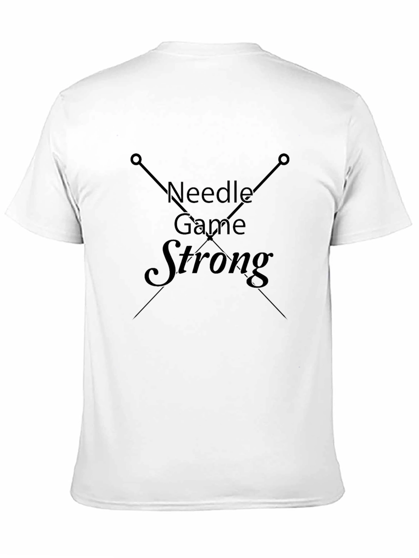 Needle Game Strong Black Graphic T-Shirt