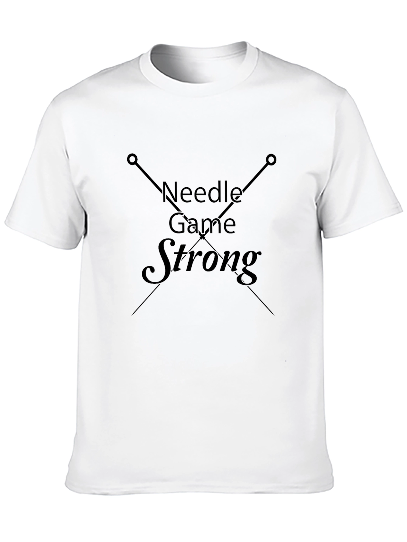 Needle Game Strong Black Graphic T-Shirt