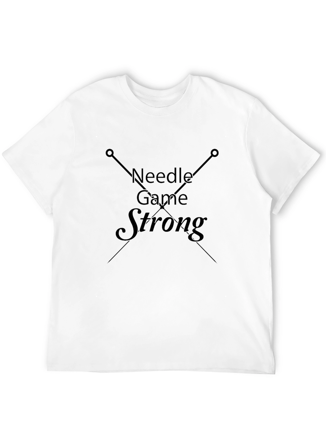 Needle Game Strong Black Graphic T-Shirt