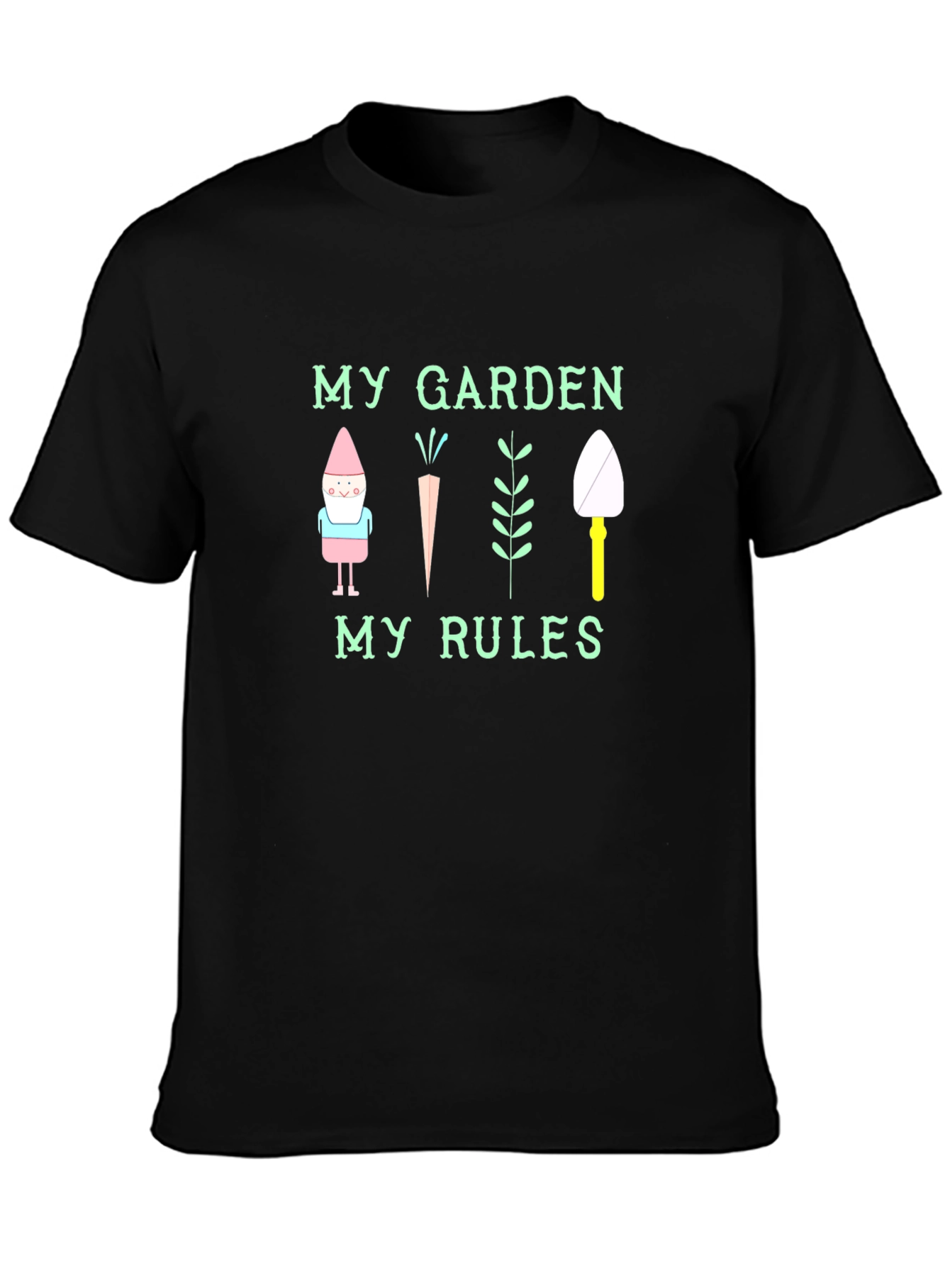 My Garden My Rules Black Graphic T-Shirt