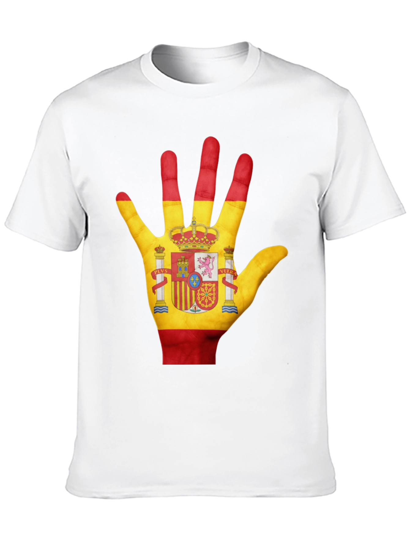 Spain Flag Hand T-Shirt - Black Cotton Tee