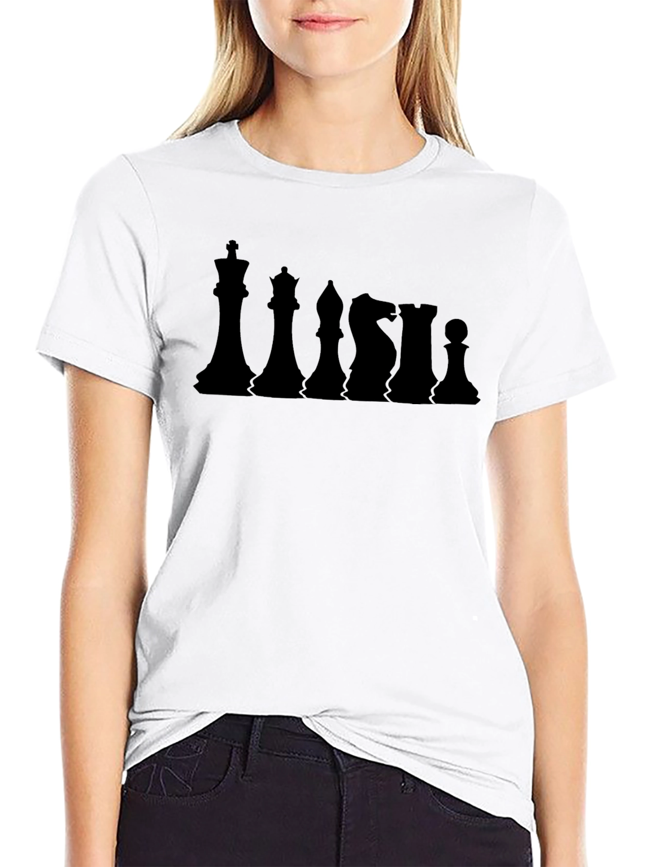 Chess Pieces Black Graphic T-Shirt