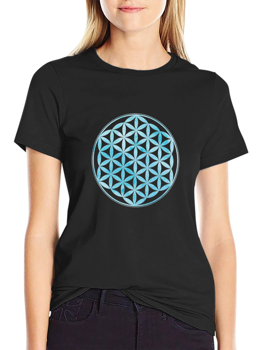 Flower of Life Black Graphic T-Shirt