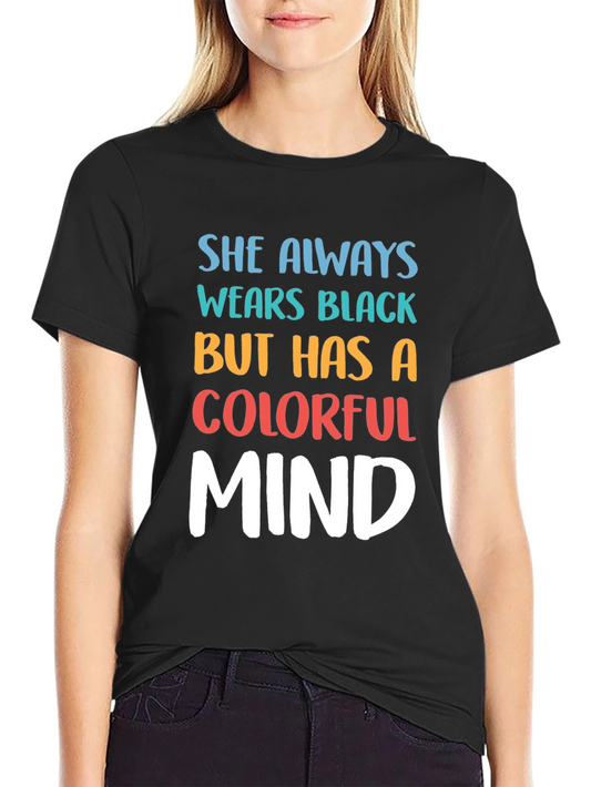 Colorful Mind Graphic Tee - Black Unisex T-Shirt
