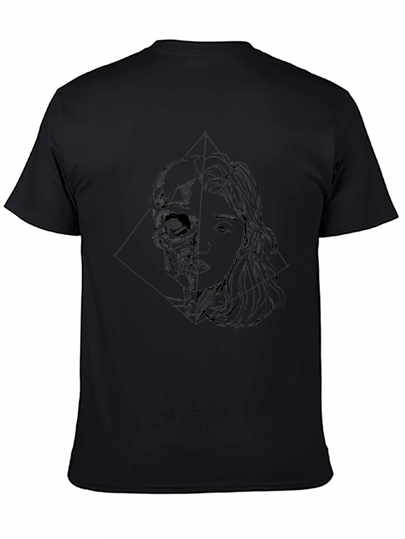 Skull & Girl Graphic Black T-Shirt