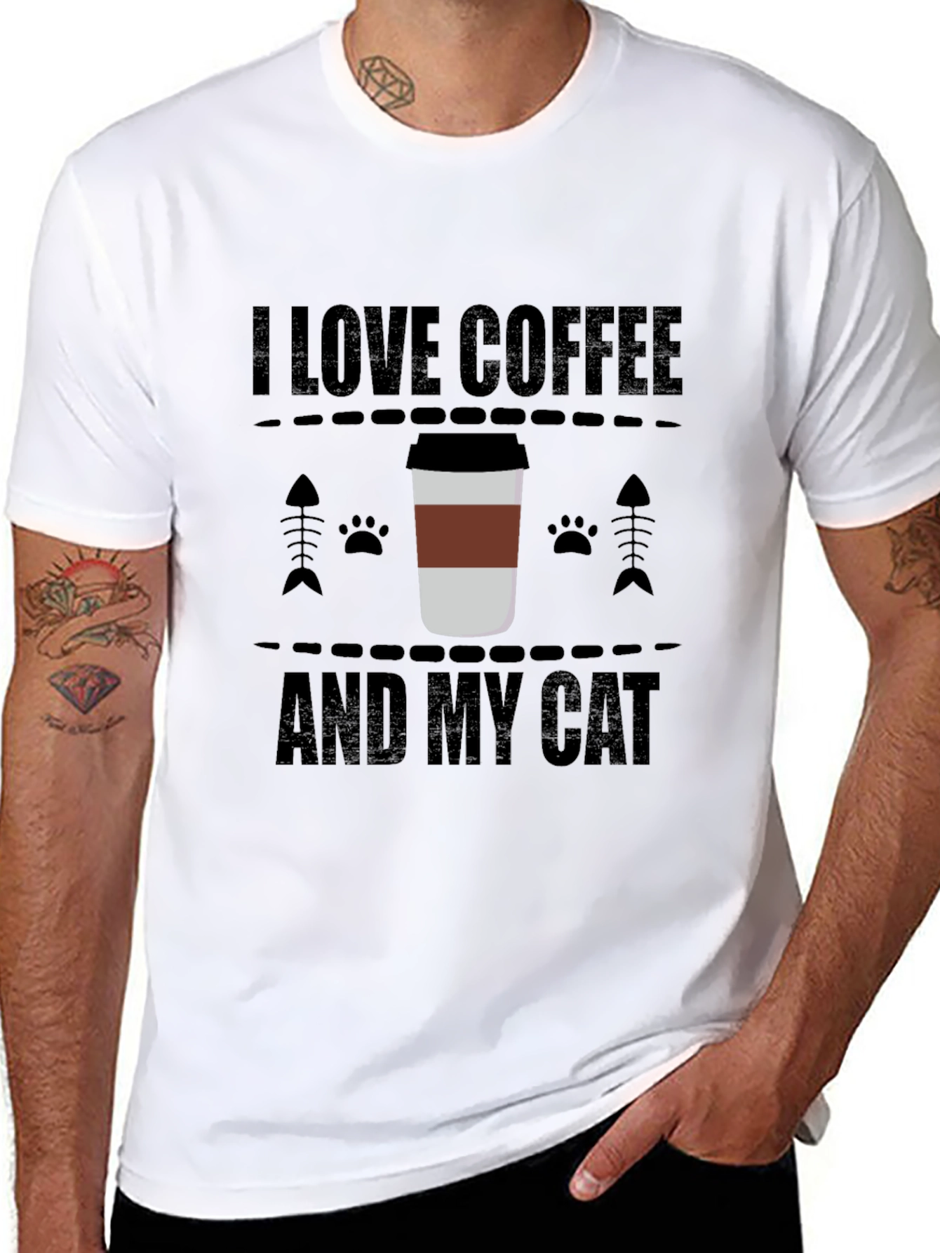 I Love Coffee and My Cat T-Shirt