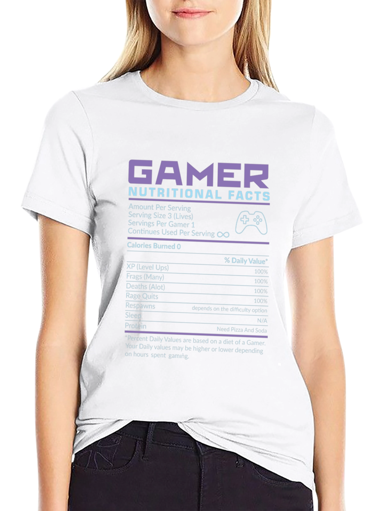 Gamer Nutritional Facts Black T-Shirt